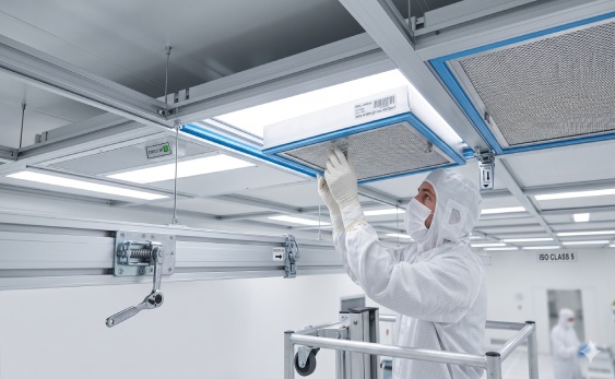 Technical upgrade using bottom load ceiling grid for M&A facility standardization