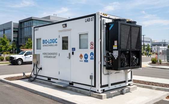 High-performance external HVAC system integrated onto a 20ft prefabricated modular laboratory infrastructure in America to control class 10000 clean room cost per square foot efficiency parameters